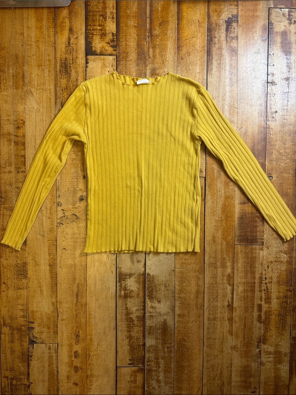 Zara Yellow Ribbed Long sleeve size 11 to 12 cotton fall school
